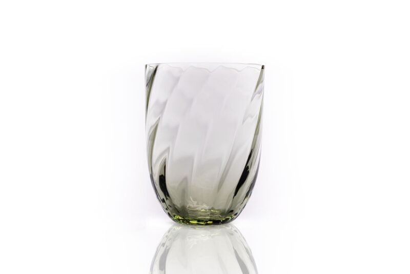 Anna Von Lipa Olive Green Swirl Tumbler Glas